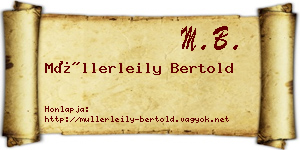 Müllerleily Bertold névjegykártya